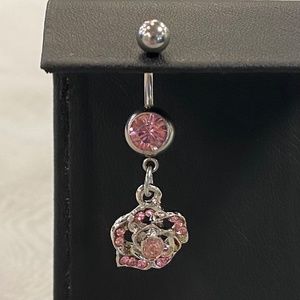 Light Pink Flower Belly Button Ring